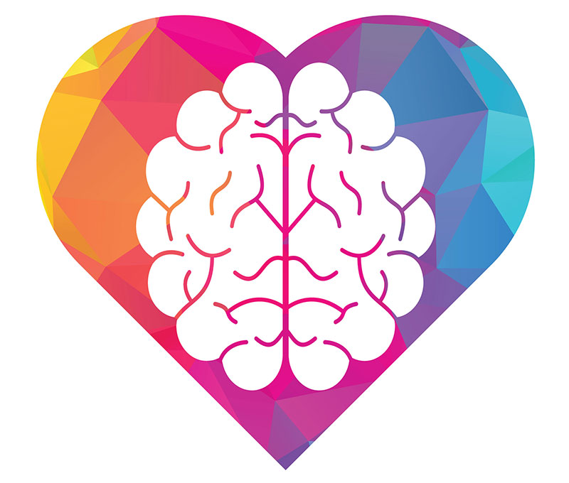 Brain heart shape concept logo design. Metabolic balance program